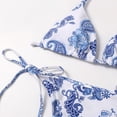 thumbnail image 4 of Bikini de triángulo con lazo lateral y cuello halter estampado de 2 piezas para mujer Ormromra  CPB-DE-WX389-1, 4 of 5