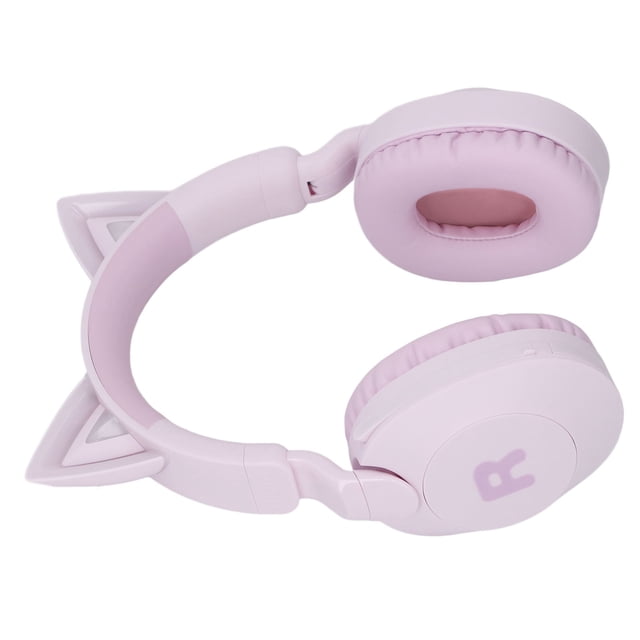 Cat Ear Wire Less Headphone with Mic, Volume Control Cat Ear BT Headphone, LED Light Foldable Music Gaming Headset with 3.5mm Aux Cable & Speaker for Kids Adults