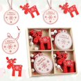 thumbnail image 1 of 12 piezas Adornos colgantes de árbol de Navidad de madera, Colgantes de decoración de madera, Adornos colgantes de árbol de Navidad de madera con cajas de almacenamiento y cuerda y cuentas(J, 1 of 5