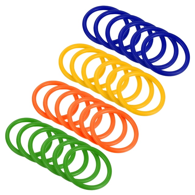 Unique Bargains 6cm Plastic Carnival Ringtoss Rings Game Hoop 24 Pack (Blue, Green, Orange, Yellow)