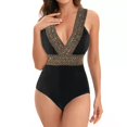 thumbnail image 1 of Cismea - Traje de BañO de Una Pieza para Mujer con Cuello en V Profundo sin Mangas（Negro） Cismea bañador, 1 of 9