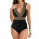 thumbnail image 1 of Cismea - Traje de BañO de Una Pieza para Mujer con Cuello en V Profundo sin Mangas（Negro） Cismea bañador, 1 of 8