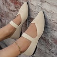thumbnail image 6 of Viluyesy Flats for Womens, Knit Breathable Wide Width Pointed Toe Comfort Dressy Office Ballet Flats Beige US7.5, 6 of 8