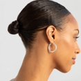 thumbnail image 2 of Silver Bold Hoops, 2 of 2