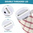 thumbnail image 5 of 30 oz Tumbler With Handle Stainless Steel Insulated Tumbler With Lid for Car Cup Holder Red and Cream Diamond Shapes, 5 of 9