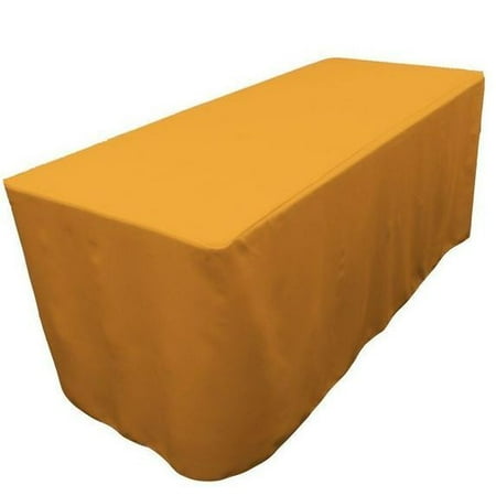 

4 ft. Fitted Polyester Table Cover Wedding Banquet Event Tablecloth 21 COLORS (Color: Gold)