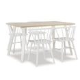 thumbnail image 5 of Miekor Furniture Roundhill Alwynn White and Natural Wood 5-piece Dining Set, Dining Table with 4 Windsor Chairs B5A4047, 5 of 9
