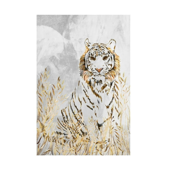 Trademark Fine Art Sarah Manovski Golden Tiger in the leaves Canvas Wall Art