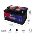 thumbnail image 3 of MM-H7 Start and Stop Car BCI Group Size 94R 12V 80AH, 140RC, 850 CCA Rechargeable AGM Car Battery, 3 of 15