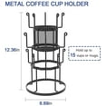 thumbnail image 4 of 3 Tier Mug Tree Organizer Stand Cup Tree Holds up to 15 Mugsfor Kitchen Pantry, Black, 4 of 8