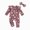 H121-Purple, variant on TOWED22 Baby Girl Fall Sweatshirt Romper Floral Print Long Sleeve Jumpsuit Waffle Clothes,Beige,6-9 M