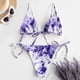 thumbnail image 5 of Gibobby Conjunto de traje de baño de bikini Sexy Leg High Lace Set Traje de baño Estampado Bikini Tie-Dye Piece Mujer Cortar Dos trajes de baño Tankinis (Morado,CH), 5 of 5