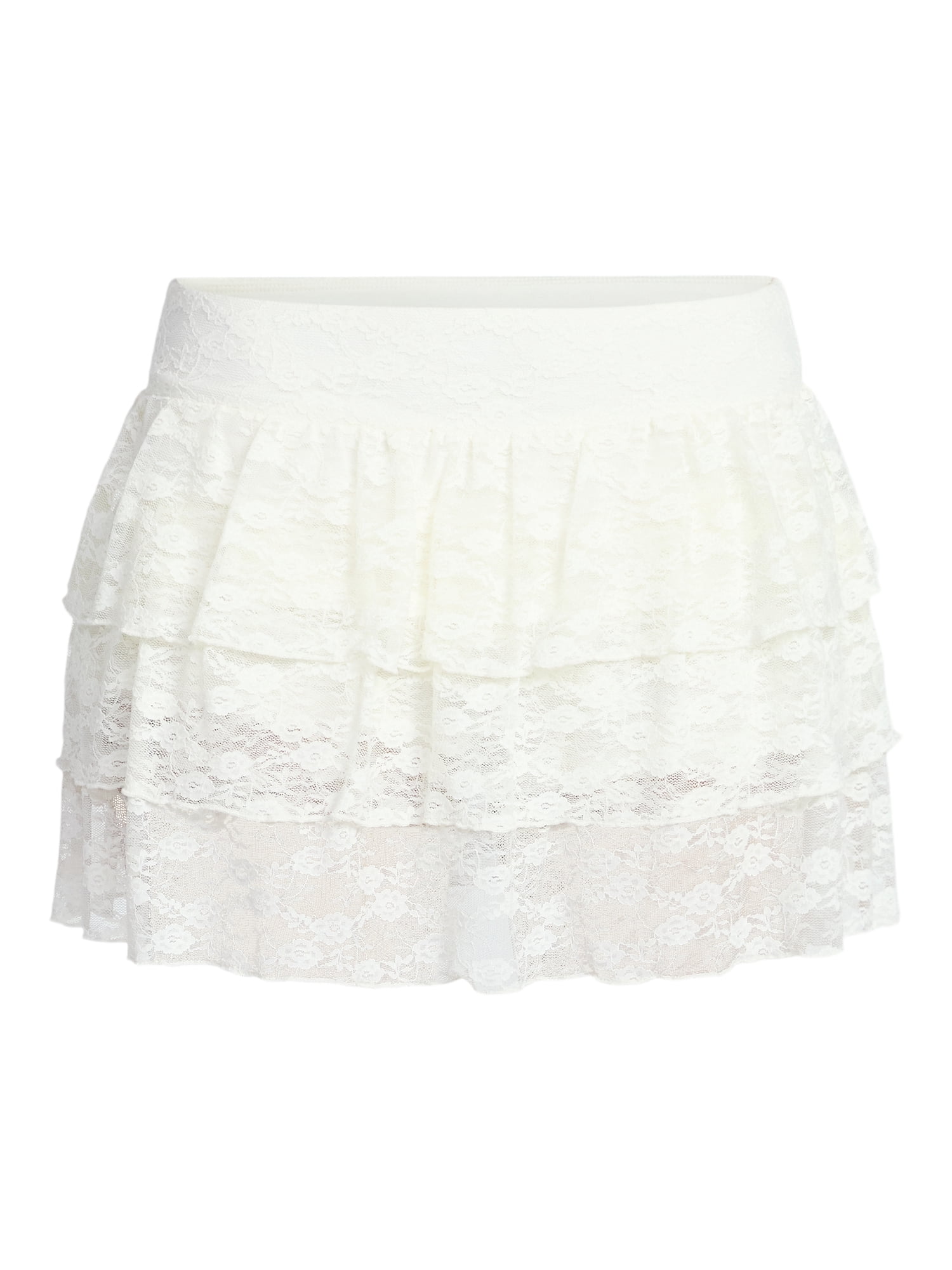 Madden NYC Women's Tiered Lace Mini Skort, Sizes XXS-XXL