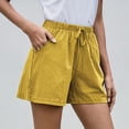 thumbnail image 3 of 50% Off Clear! asdoklhq Plus Size Pants for Women,Solid High Waist Cotton And Linen Shorts Pants Casual Beach Shorts, 3 of 9