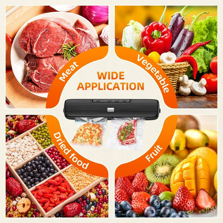 Vacuum Sealer Machine For Food Preservation - Automatic Air Sealing System  For Dry And Wet Food Storage With Compact Design, 10pcs Starter Kit Seal  Bags (black)