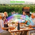 thumbnail image 5 of Abanicos de moscas para mesas, ventilador de moscas recargable para mesa al aire libre, mesa de ventilador de alimentos con luz colorida, mosca giratoria para el hogar, fiesta, picnic, restaurante, ca, 5 of 5