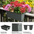 thumbnail image 3 of Pure Garden 20.75in Railing Planter - 6-Gal Outdoor Flower Box, Gray, 3 of 12
