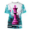 thumbnail image 1 of Rétro Vente Chaude Échecs Impression 3d T-Shirt Homme Mode Décontracté Manches Courtes Personnalisé Haut Rue Col Rond Vêtements d'Été, 1 of 5