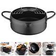 thumbnail image 3 of Frying pot 1 Set  Frying Pot Japanese Style Deep Fryer Pan with Oil Drainer Rack, 3 of 7