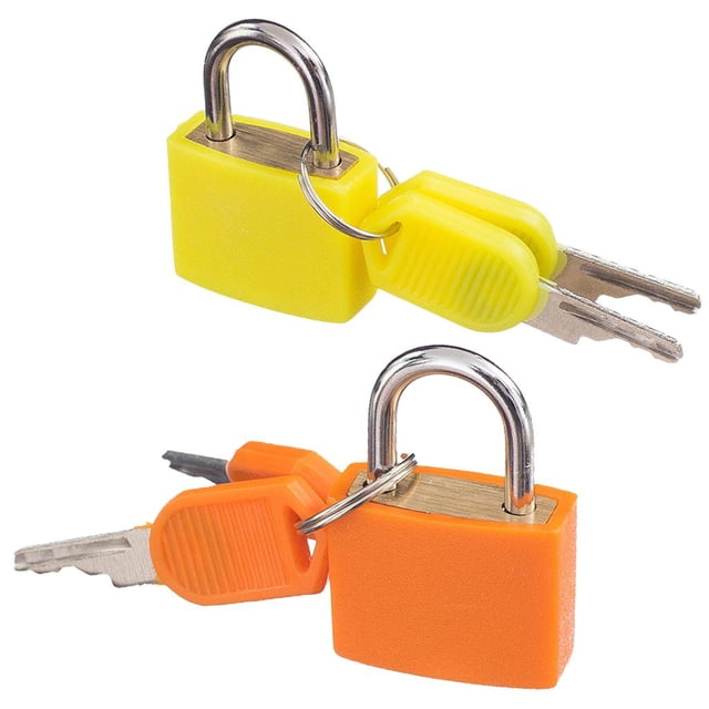 Paquete de 2 Minis de Latón con Llave Hugo Naranja Amarillo