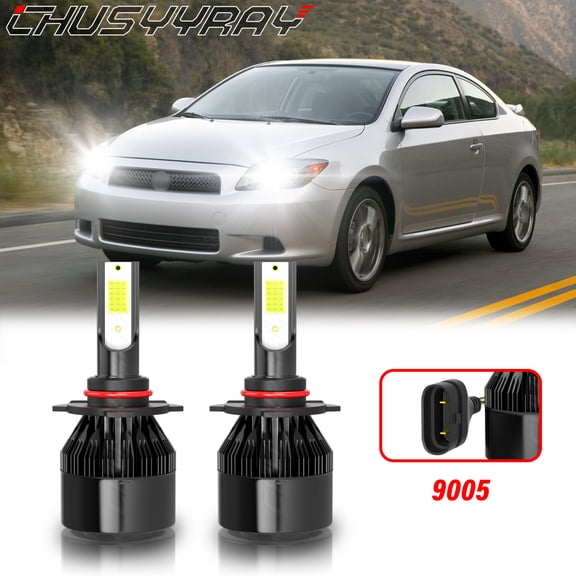 For Scion tC 2005-2010 2011 2012 2013 9005 HB3 LED High Beam Headlight Bulbs Kit 6000K White 2x