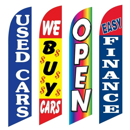 4 Advertising Swooper Flags Used Cars We Buy Cars Open Easy Finance