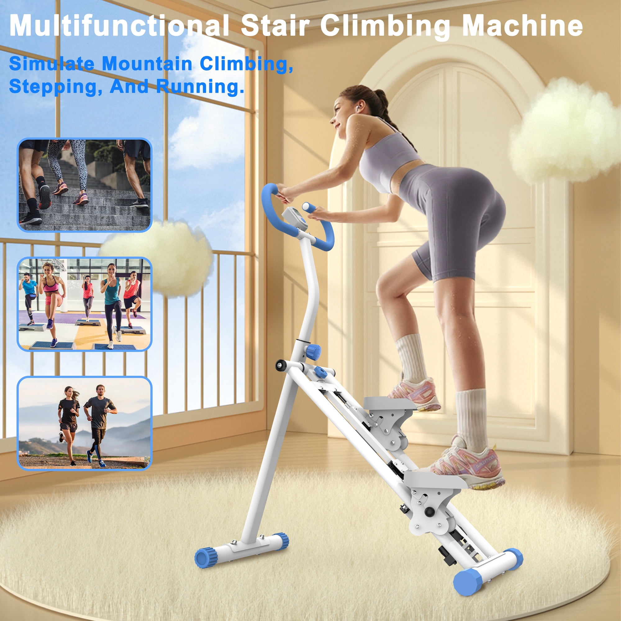 Stair Stepper for Home Gym Exercise, Segmart Vertical Climber Exercise Machine, Full-Body Cardio Machine with Adjustable Handles, Extended Step Range Climber Machine for Legs, Core and Glute Workouts