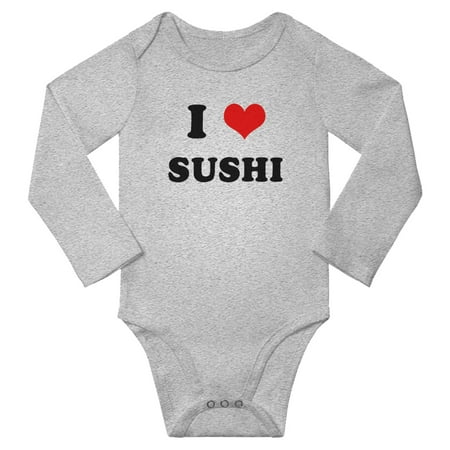 

I Heart Sushi Love Food Cute Baby Long One-pieces (Gray 3-6 Months)