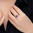 thumbnail image 3 of ANGARA Natural Floating Round 1.15 ct Amethyst Ring with Diamond Halo in 14K Yellow Gold for Women (Size-7mm) | February Birthstone, Anniversary, Jewelry Gift for Women | Natural Amethyst Ring, 3 of 8