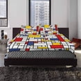 thumbnail image 5 of ZHANZZK 3 Piece Bedding Set Abstract Mosaic Pattern Twin Size Duvet Cover with 2 Pillowcase for Home Bedding Room Decoration, 5 of 5