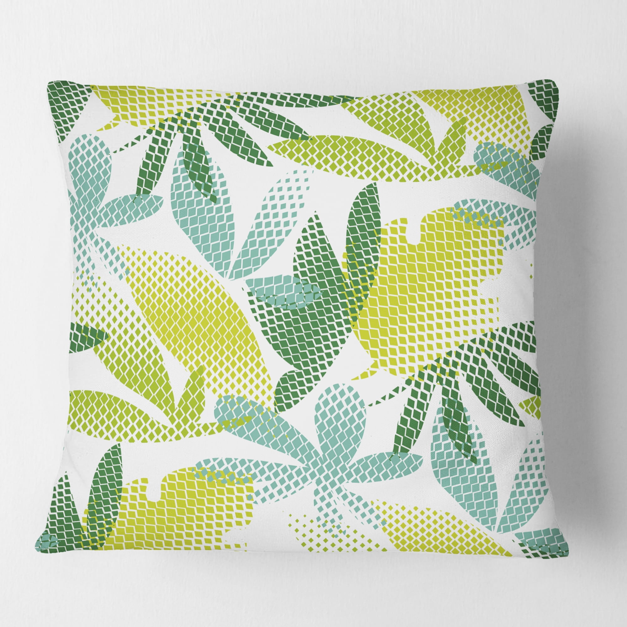 Designart Tropical Botanicals III' Mid-Century Modern Throw Pillow - 16x16