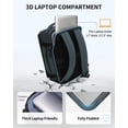 thumbnail image 4 of WANDF ECOHUB® Large Travel Backpack for Men Women, Personal Item Backpack 18x14x8  | 30L Carry On Backpack with USB Charging Port, Water Resistant 17.3" Laptop Backpack for Business College (Grey), 4 of 14