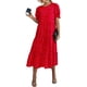 thumbnail image 1 of Vestido PRETTYGARDEN Floral Boho Midi con Mangas Abullonadas Rojo M, 1 of 8