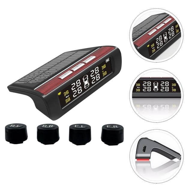 Houderco Monitor Solar De Presión Y Temperatura De Neumáticos Para Auto Con Pantalla