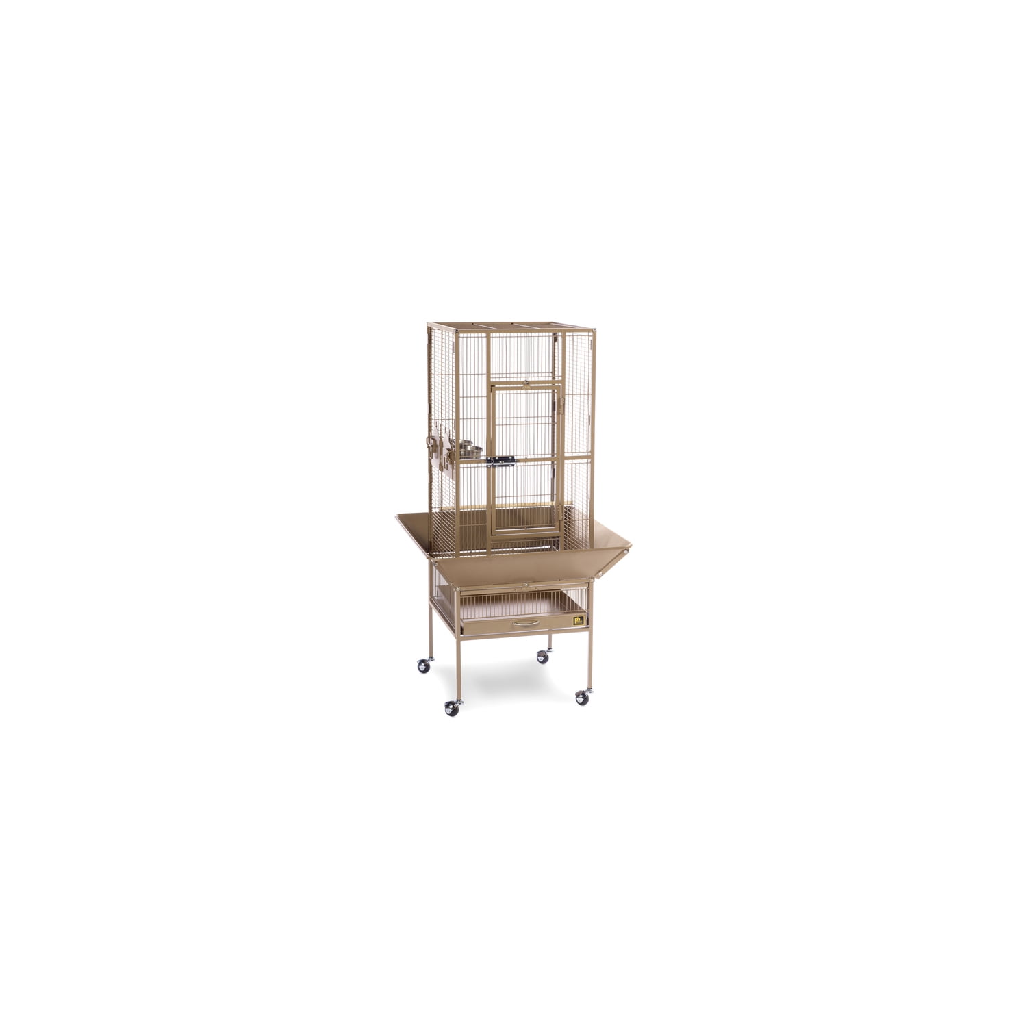 HomeStock Mid-Century Marvel Bird Cage with Retro-Inspired Design, Durable Construction, Spacious Interior, and Elegant Finish for Stylish-Color:Coco