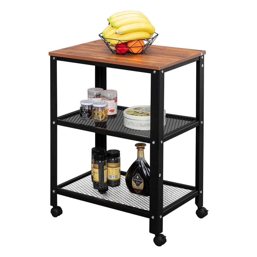 Kepooman 3-Shelf Shelving Storage Units on Wheels Casters, Heavy Duty Metal Shelf Wire Storage Rack for Home Office Garage Kitchen Bathroom Organization, Brown Kepooman 3-Shelf Shelving Storage Units on Wheels Casters, Heavy Duty Metal Shelf Wire Storage Rack for Home Office Garage Kitchen Bathroom Organization, Brown