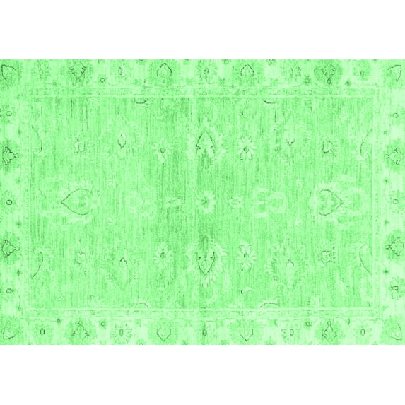 Ahgly Company Indoor Rectangle Abstract Emerald Green Modern Area Rugs, 7' x 10'