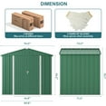 thumbnail image 3 of 8'x6' Outdoor Storage Shed, Lofka Metal Garden Shed with Double Lockable Doors for Outdoor Storage, Green, 3 of 8