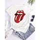 thumbnail image 1 of Camiseta con gráfico de Rock Band, estampada, cuello redondo, manga corta, ropa casual para el día a día, ropa de mujer, 1 of 6