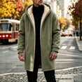thumbnail image 6 of KICILVS Fleece Lined Jacket Men Zip Up Long Hooded Coat with Pockets for Outdoor Casual Soft Cozy Thick Warm Winter Outerwear, 6 of 6