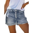 thumbnail image 4 of EMMIOL Women's High Waisted Rolled Denim Shorts Casual Ripped Summer Hot Shorts with Pockets Frayed Distressed Style, 4 of 6