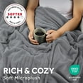 thumbnail image 4 of Sunbeam Electric Heated Bed Blanket Grey Soft Microplush 12 Heat Settings Full 84 x 72, 4 of 11