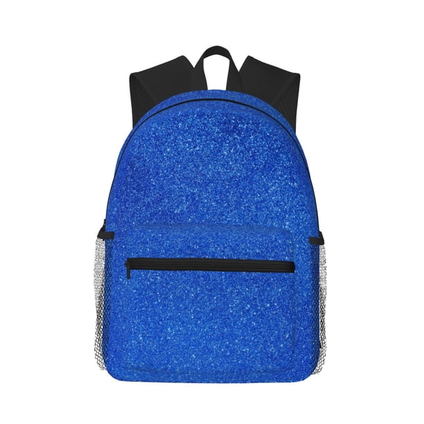 Easygdp Blue Glitter Mochila Casual para Portátil, Mochila para Escuela, Viajes, Negocios