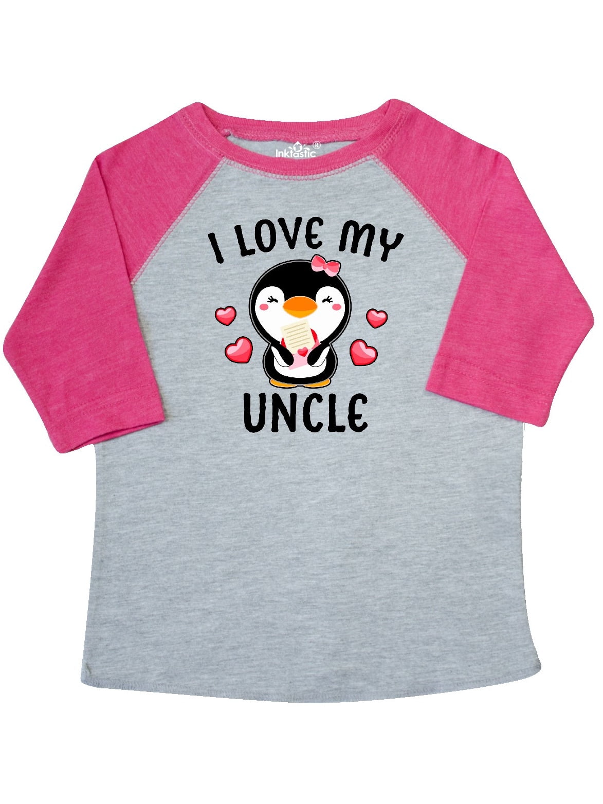 inktastic I Love My Great Uncle with Cute Penguin and Hearts Toddler T-Shirt