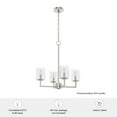 thumbnail image 7 of Hunter - Kerrison 4-light Brushed Nickel, Medium Size Chandelier, Dimmable, Candle Shaped, for Bedrooms, Dining, Living Rooms - 19537, 7 of 7
