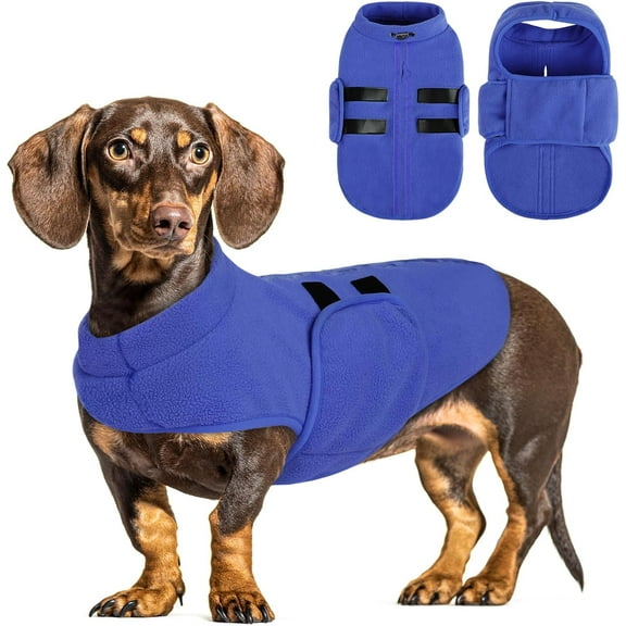 Minzimin Small Dog Sweater, Soft Fleece Vest Pullover Dog Jacket with Leash Hole, Warm Winter Dog Clothes Cold Weather Doggy Dachshund Sweaters for Small Dogs Cats Boy or Girl