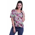 thumbnail image 2 of Moomaya Blouse d'Été Boho à Manches Courtes en Rayonne Imprimée pour Femmes, 2 of 5