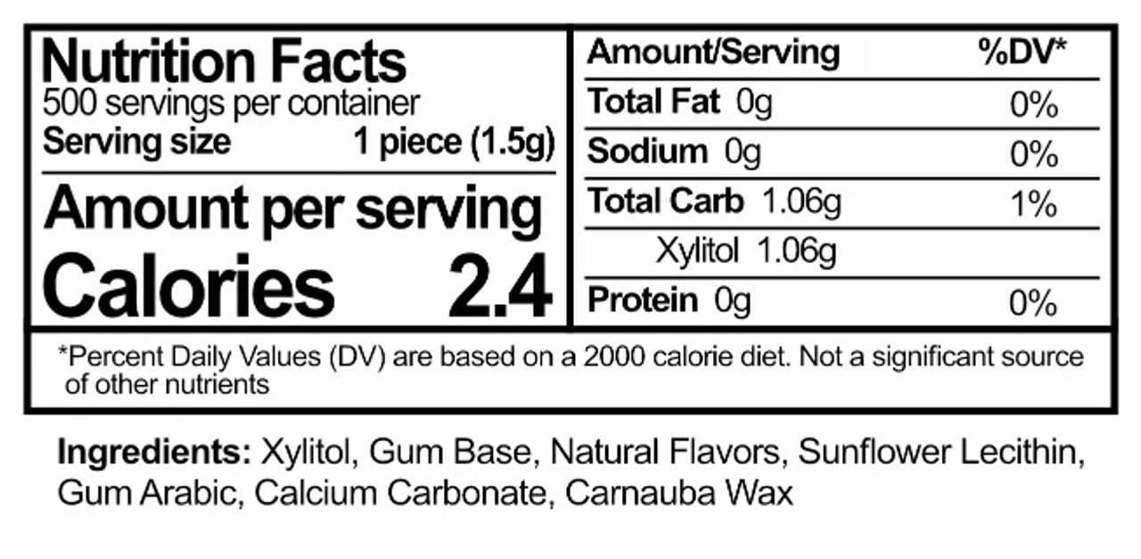 Epic Xylitol Chewing Gum - Sugar Free & Aspartame Free Chewing Gum Sweetened w/Xylitol for Dry Mouth & Gum Health (Cinnamon, 500-Piece Bag, 1 Bag)