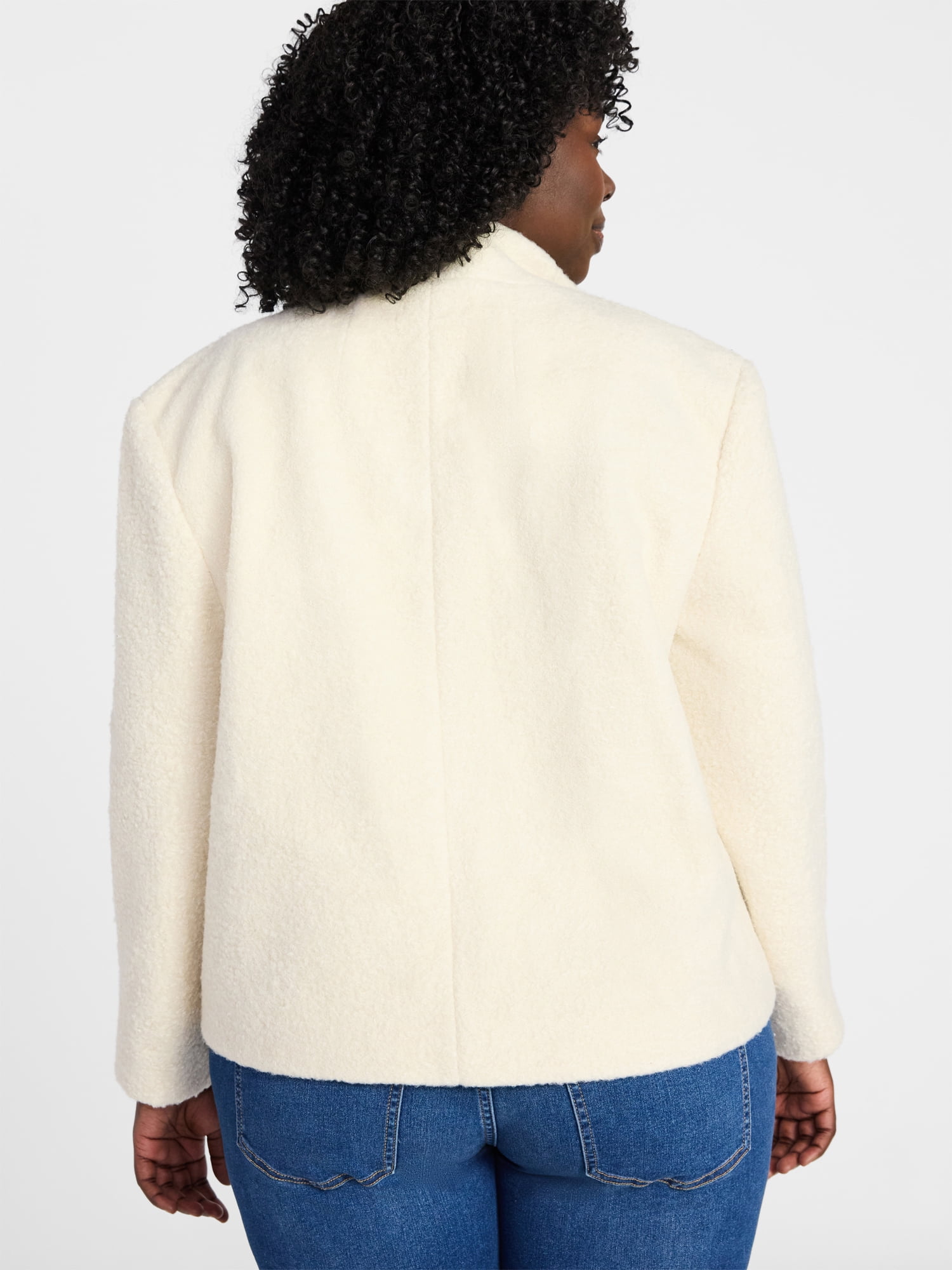 Terra & Sky Women's Plus Long Sleeve Cocoon Jacket, Sizes 0X-5X