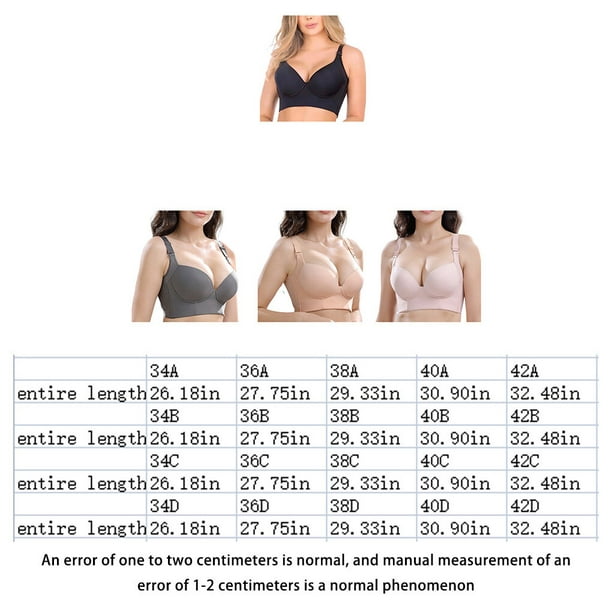 justharion Women Deep Cup Bra Seamless Fat Shapewear Bras Back Closure Full  Coverage Brassiere Gym Fitness Underwear Plus Size Black A 38 